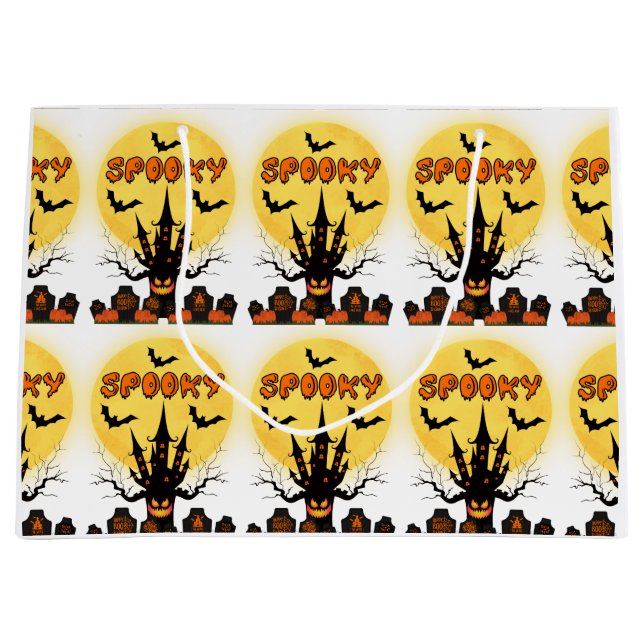 Skrämmande Halloween-måne Stor presentpåse (Framsidan)