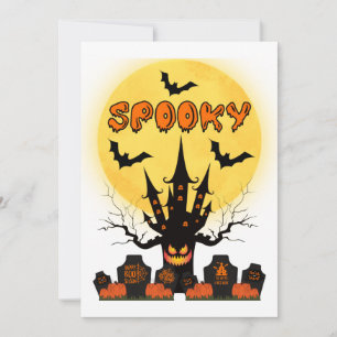 Skrämmande Halloween-måneinbjudan Inbjudningar