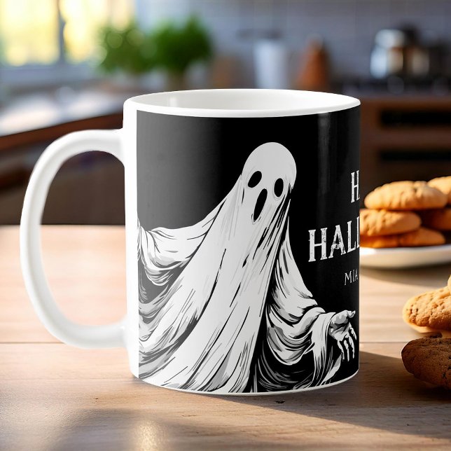 Skrämmande Halloween med spöke Kaffemugg (Skapare uppladdad)