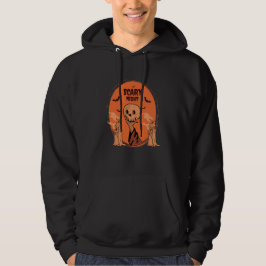 Skrämmande Halloween-natt med dödskalle och fladde Hoodie