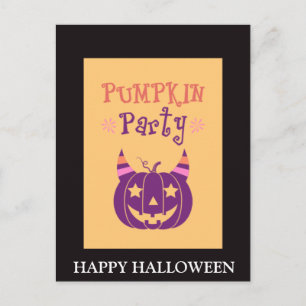 Skrämmande Halloween-natt med pumpafest Vykort