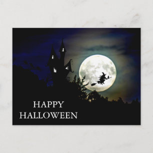 Skrämmande Halloween-natt med Ugglor Häxor Postkor Vykort