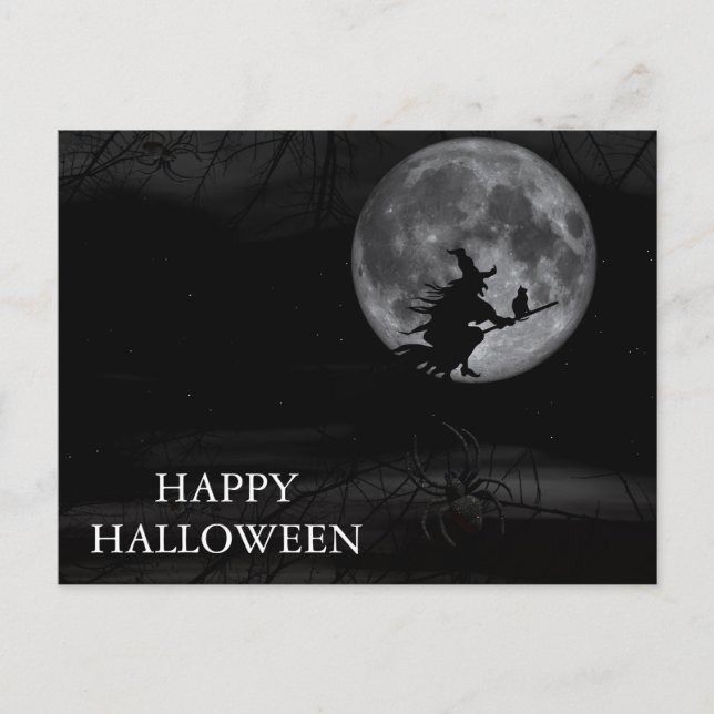 Skrämmande Halloween-natt med Ugglor Postkort Vykort (Framsida)