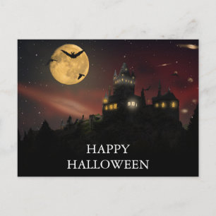 Skrämmande Halloween-natt med Ugglor Postkort Vykort