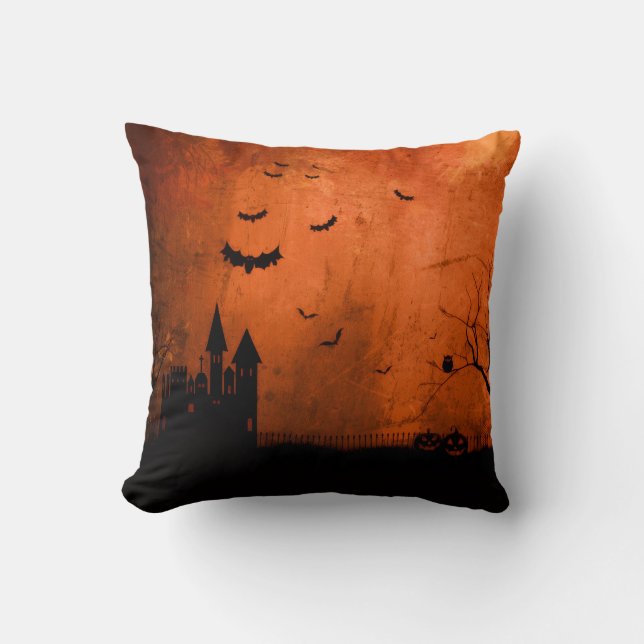 Skrämmande Halloween-natt Slott🎃 Kudde (Framsida)