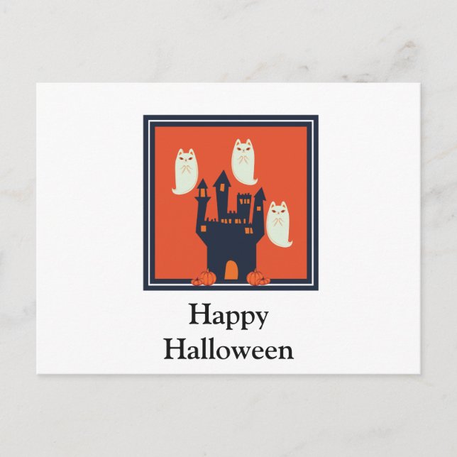 Skrämmande Halloween-natt Vykort (Framsida)