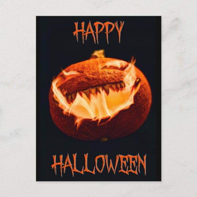 Skrämmande Halloween-natt vykort (Framsida)