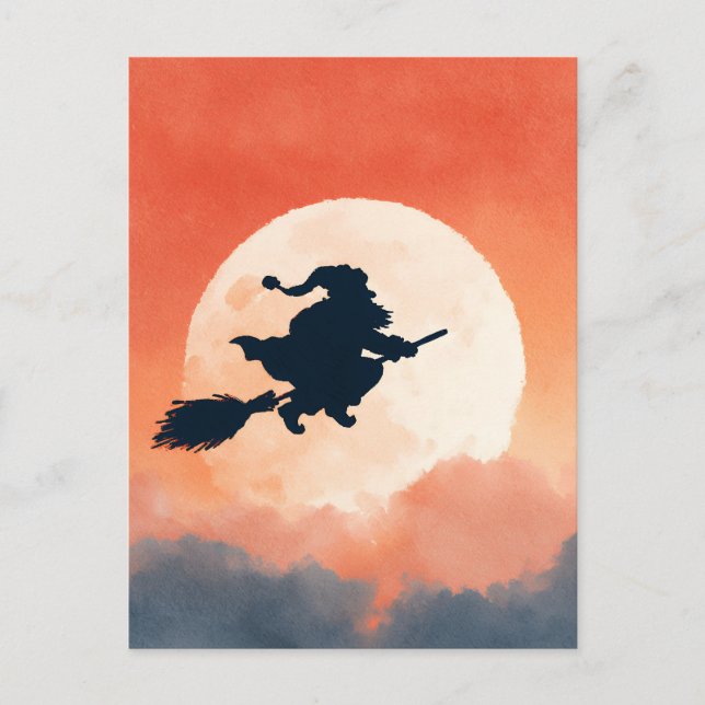 Skrämmande Halloween-natt vykort (Framsida)