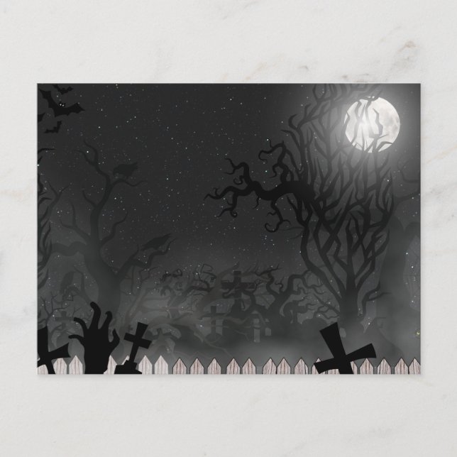 Skrämmande Halloween-natt vykort (Framsida)