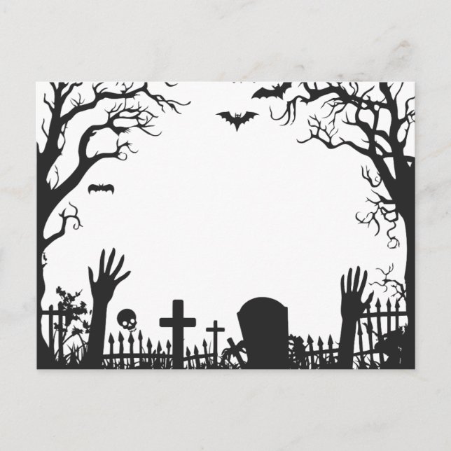 Skrämmande Halloween-natt Vykort (Framsida)