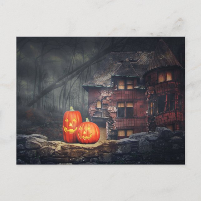 Skrämmande Halloween-natt Vykort (Framsida)