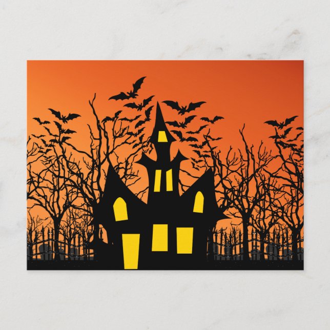 Skrämmande Halloween-natt vykort (Framsida)