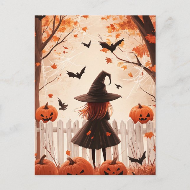 Skrämmande Halloween-natt vykort (Framsida)