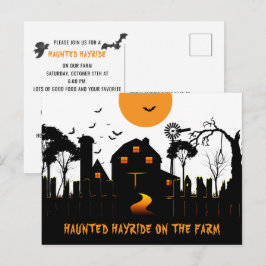 Skrämmande Halloween på gården Vykort