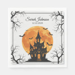 Skrämmande Halloween pappersservetter, söta spökfe Pappersservett