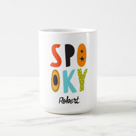 Skrämmande Halloween Personligt namn Kaffemugg