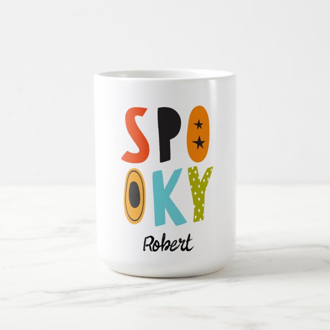 Skrämmande Halloween Personligt namn  Kaffemugg (Center)