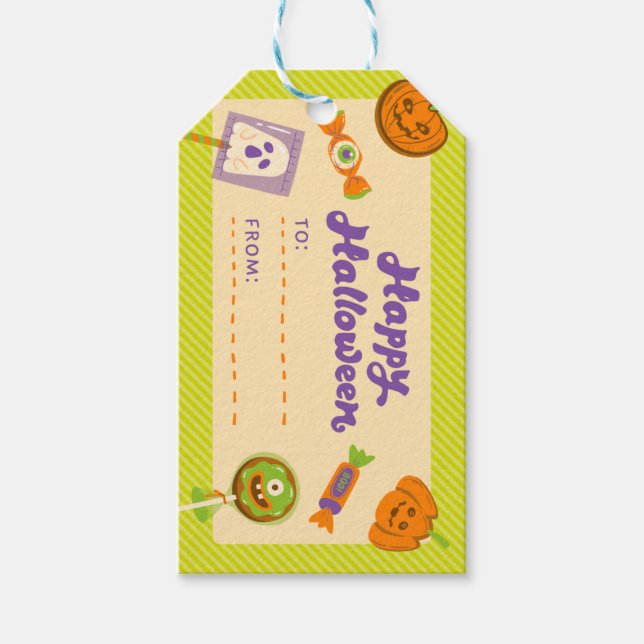 Skrämmande Halloween-presentetikett Presentetikett (Framsidan)