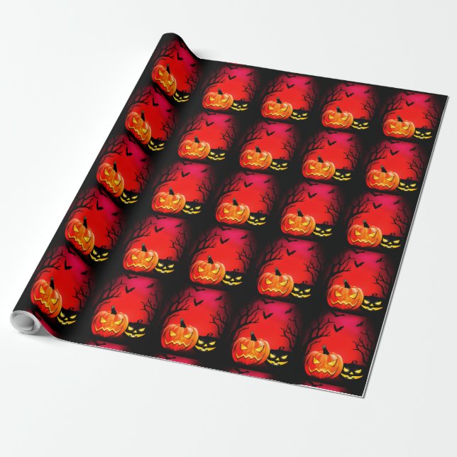 Skrämmande Halloween-presentpapper Presentpapper (Utrullad)