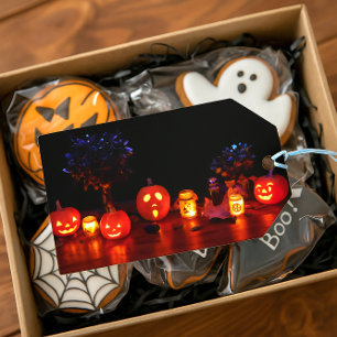 Skrämmande Halloween-presenttagg Presentetikett