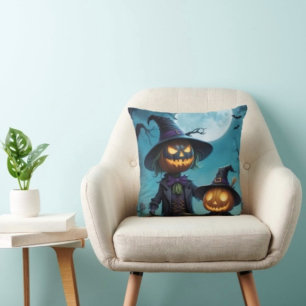 Skrämmande Halloween-pumpa-duo Kudde