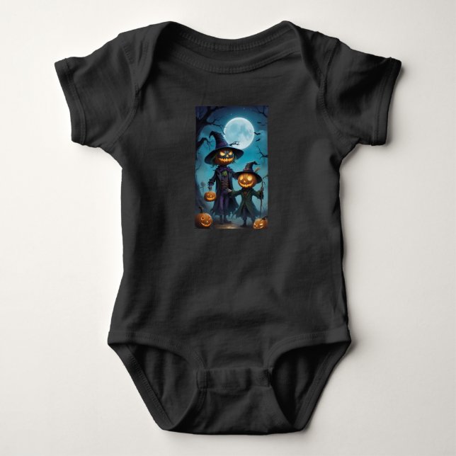 Skrämmande Halloween-pumpa-duo T Shirt (Framsida)