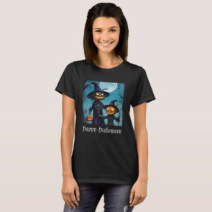 Skrämmande Halloween-pumpa-duo T Shirt