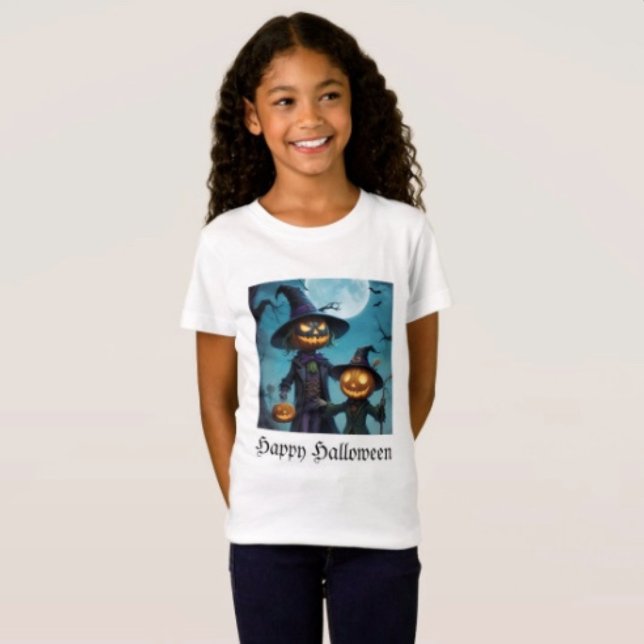 Skrämmande Halloween-pumpa-duo T Shirt (Comfy tri-blend women’s tee feminine fit, scoop neck, short sleeves, relaxed fit.  
)