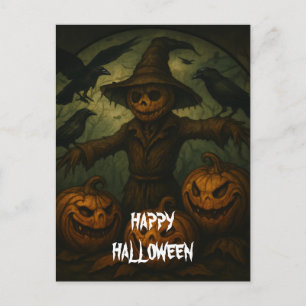 Skrämmande Halloween-pumpa Häxa Skräckinjagande na Vykort