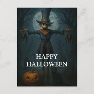 Skrämmande Halloween-pumpa Häxa Skräckinjagande na Vykort
