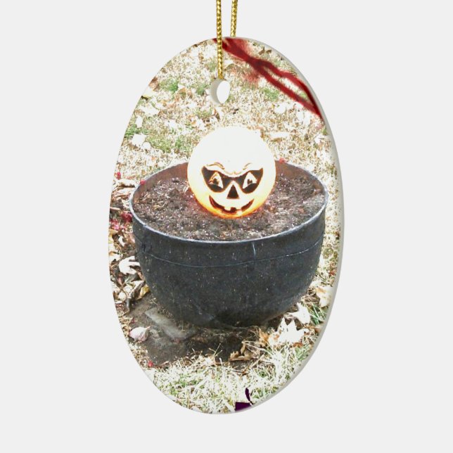 Skrämmande Halloween-pumpa Julgransprydnad Keramik (Vänster)