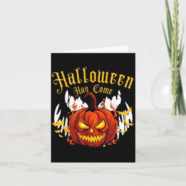 Skrämmande Halloween-pumpa Kort (Framsida)