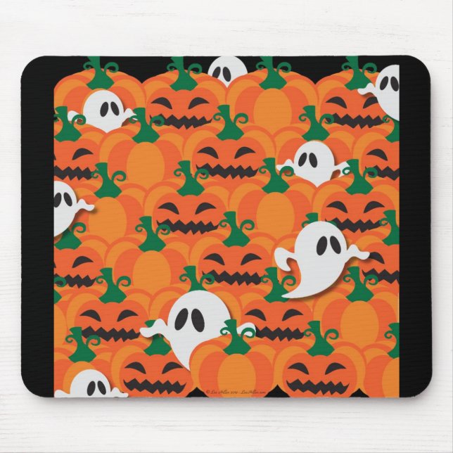 Skrämmande Halloween-pumpafält Spöken Musmatta (Framsidan)