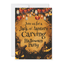 Skrämmande Halloween-pumpafältsfest kuslig