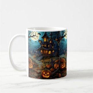 Skrämmande Halloween-pumpahus skräckinjagande kaff Kaffemugg