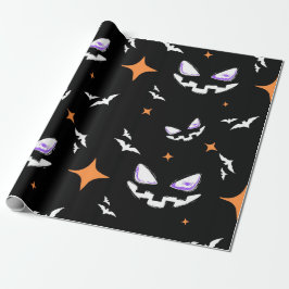 Skrämmande Halloween-pumpamönsterpresent Presentpapper