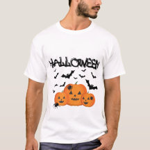 Skrämmande Halloween-pumpor & fladdermöss T-shirt