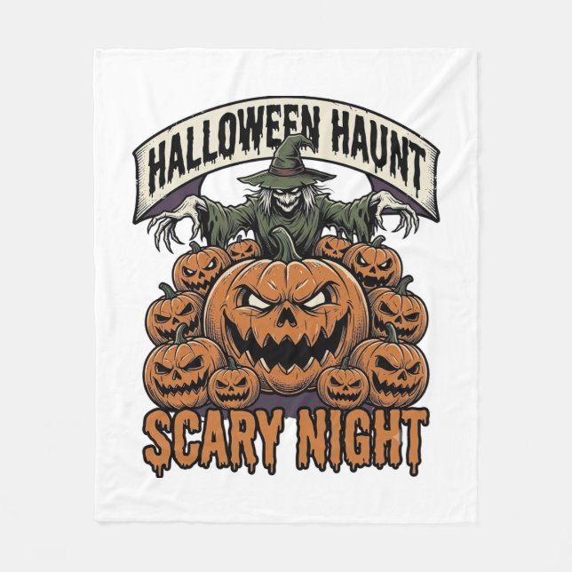Skrämmande Halloween-pumpor Vintage Graverad Tröja Fleecefilt (Framsidan)