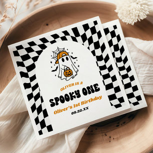 Skrämmande Halloween Retro 1-års födelsedagsfest Pappersservett