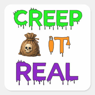 Skrämmande Halloween-scen för Halloween-fans 👻 Fyrkantigt Klistermärke