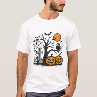 Skrämmande Halloween-scen Herr T-Shirt