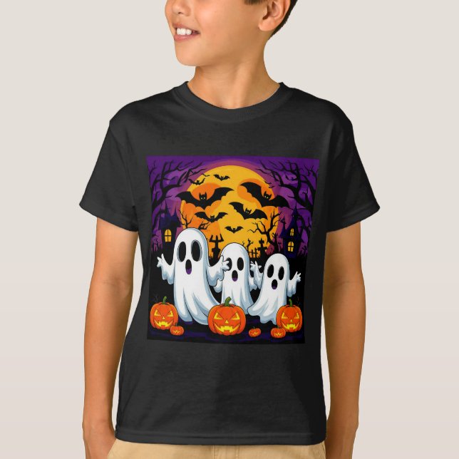 Skrämmande halloween-scen med spöken t shirt (Framsida)