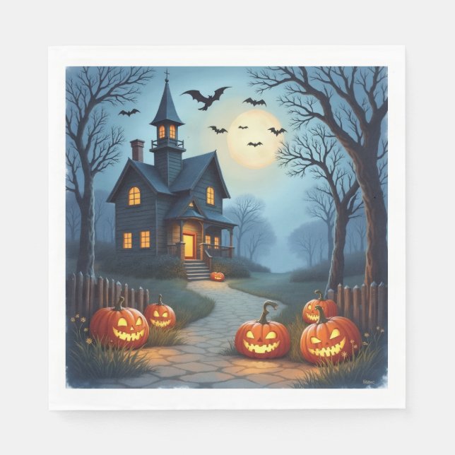 Skrämmande Halloween servetter (Framsidan)