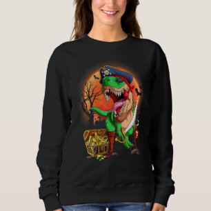 Skrämmande Halloween Sjörövare Dinosaurie Rex Jack T Shirt