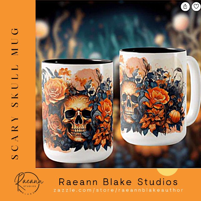 Skrämmande Halloween Skalle Keramik Mugg (Skapare uppladdad)