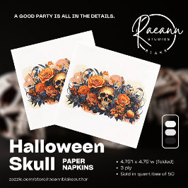 Skrämmande Halloween skalle pappersservetter