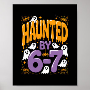 Skrämmande Halloween Skelett Haunted Sex Sju Numme Poster