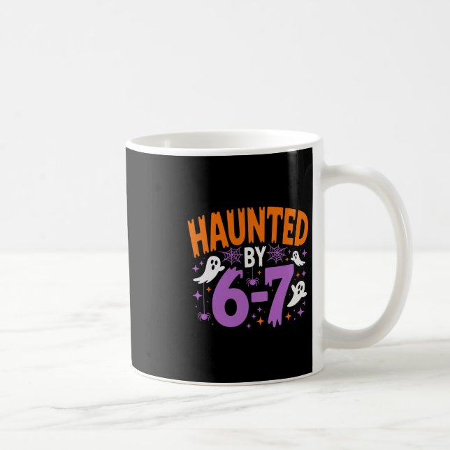 Skrämmande Halloween skelett Haunted Six Seven Num Kaffemugg (Höger)