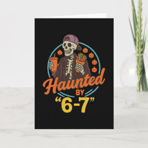 Skrämmande Halloween skelett Haunted Six Seven Num Kort