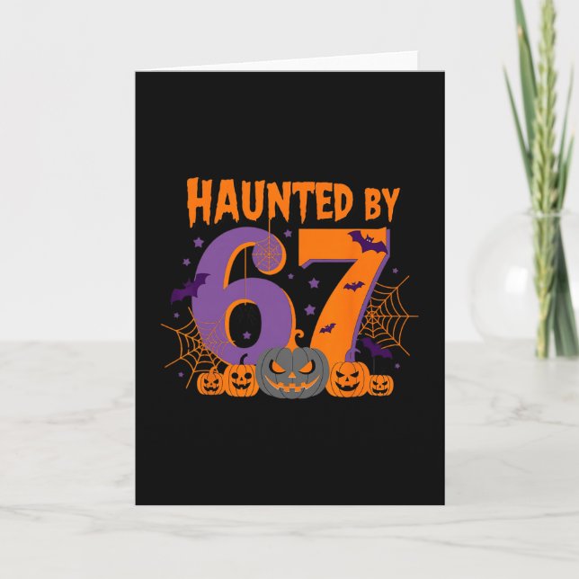 Skrämmande Halloween Skelett Haunted Six Seven Num Kort (Framsida)